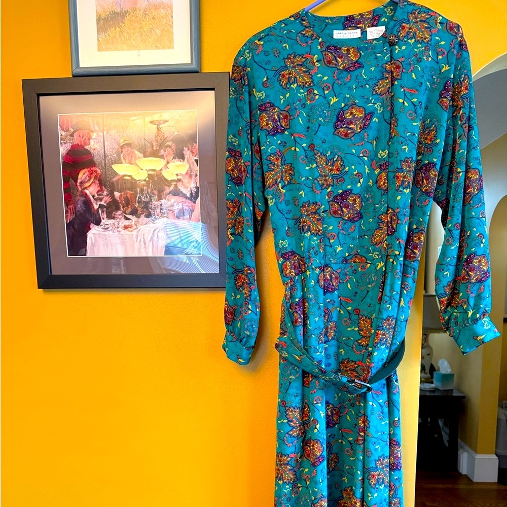 Vintage Liz Claiborne Floral Belted Maxi Dress